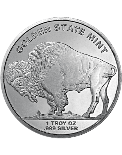 1 OZ SILVER ROUND BUFFALO GOLDEN STATE MINT Reverse