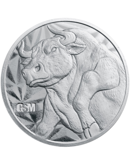 1 OZ SILVER ROUND BULL AND BEAR GOLDEN STATE MINT Obverse