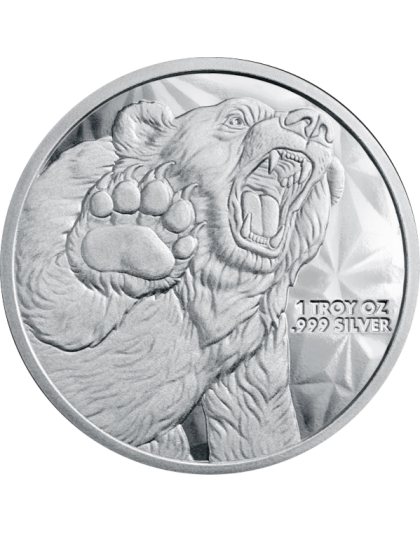 1 OZ SILVER ROUND BULL AND BEAR GOLDEN STATE MINT Reverse
