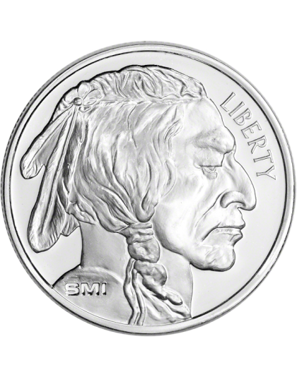 1 OZ SILVER ROUND BUFFALO SUNSHINE MINT Obverse