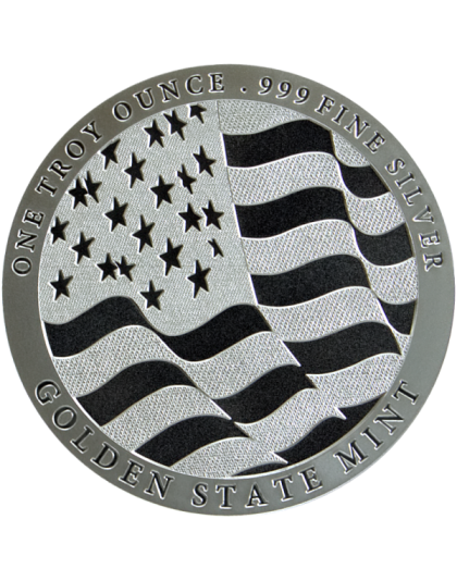 1 OZ SILVER ROUND EAGLE GOLDEN STATE MINT Reverse