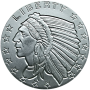 1 OZ SILVER ROUND INCUSE INDIAN DESIGN GOLDEN STATE MINT Obverse