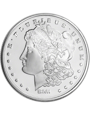 1 OZ SILVER ROUND MORGAN DOLLAR SUNSHINE MINT Obverse