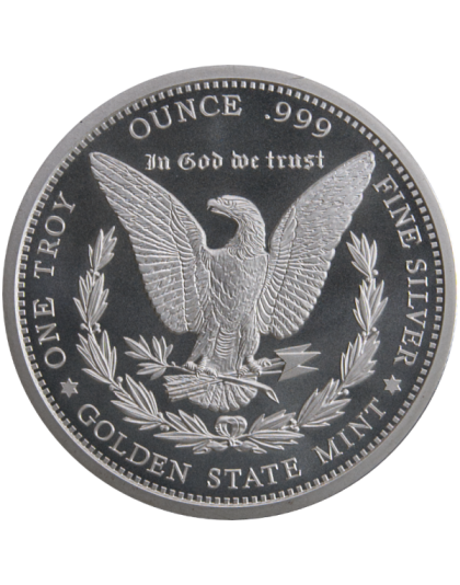 1 OZ SILVER ROUND MORGAN GOLDEN STATE MINT Reverse