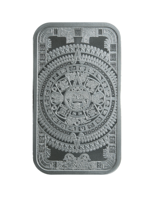1 OZ SILVER BAR AZTEC CALENDAR Obverse