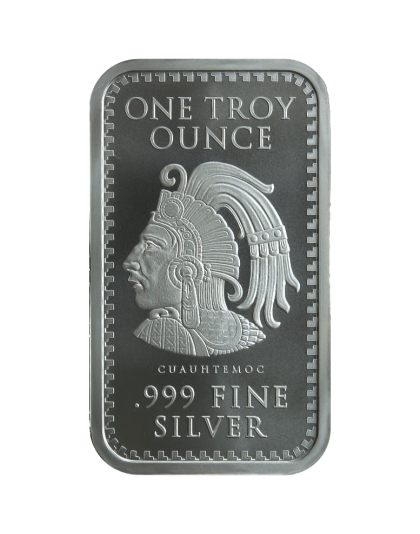 1 OZ SILVER BAR AZTEC CALENDAR Reverse