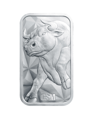 1 OZ SILVER BAR BULL AND BEAR GOLDEN STATE MINT Obverse