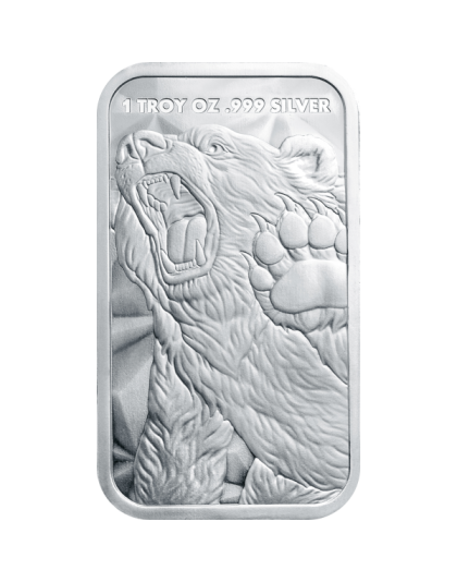 1 OZ SILVER BAR BULL AND BEAR GOLDEN STATE MINT Reverse