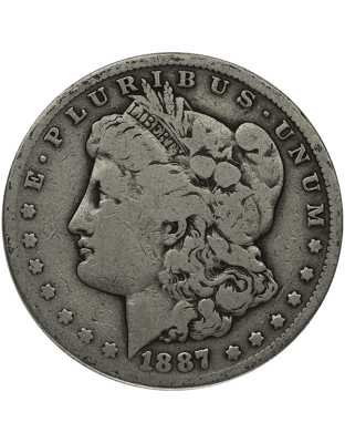 AMERICAN SILVER MORGAN DOLLAR ALMOST GOOD Obverse