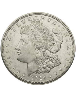 1921 AMERICAN SILVER MORGAN DOLLAR AU Obverse