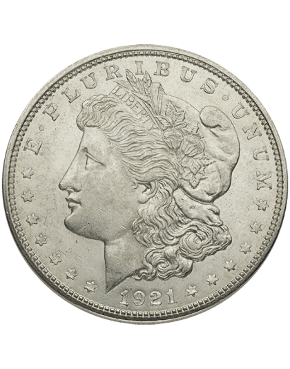 1921 AMERICAN SILVER MORGAN DOLLAR AU Obverse