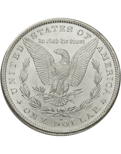 AMERICAN SILVER MORGAN DOLLAR BU Reverse