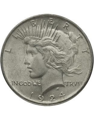 AMERICAN SILVER PEACE DOLLAR AU Obverse