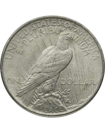 AMERICAN SILVER PEACE DOLLAR AU Reverse