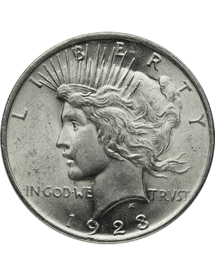 AMERICAN SILVER PEACE DOLLAR BU Obverse
