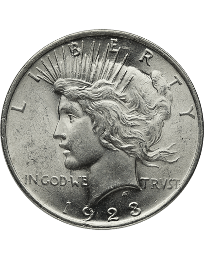 AMERICAN SILVER PEACE DOLLAR BU Obverse