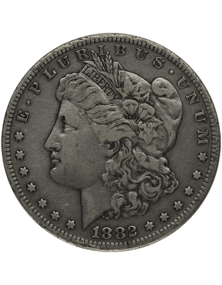 AMERICAN SILVER MORGAN DOLLAR VERY GOOD Obverse