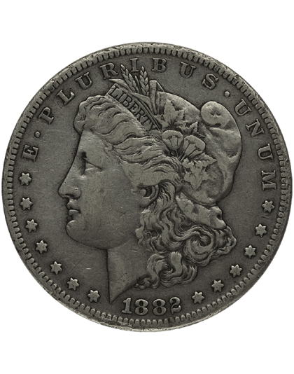 AMERICAN SILVER MORGAN DOLLAR VERY GOOD Obverse