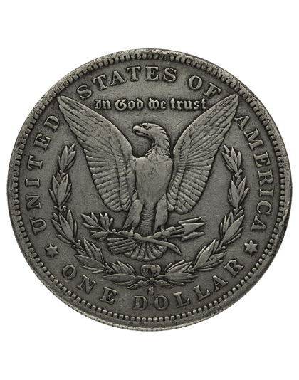 AMERICAN SILVER MORGAN DOLLAR VERY GOOD Reverse
