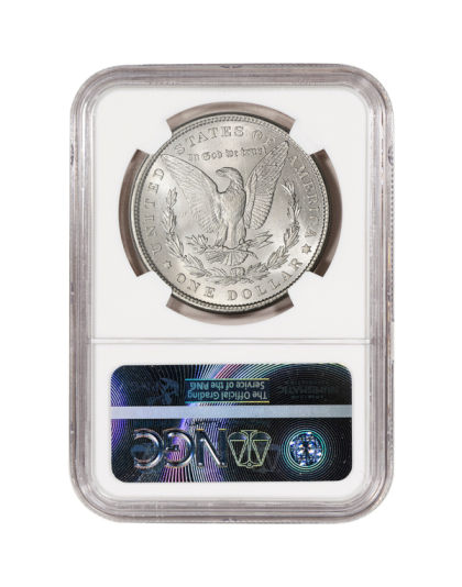 1896 MORGAN SILVER DOLLAR NGC BU G.T. MORGAN LABEL Reverse