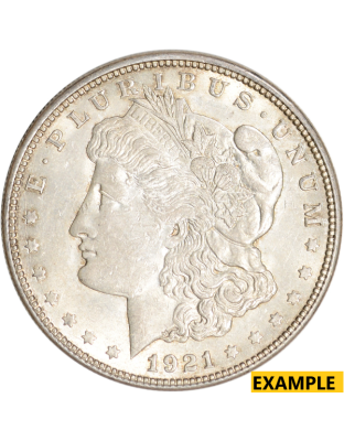 1921 $1 SILVER MORGAN D AU Obverse
