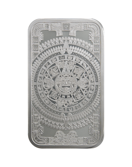 5 OZ SILVER BAR AZTEC CALENDAR Reverse