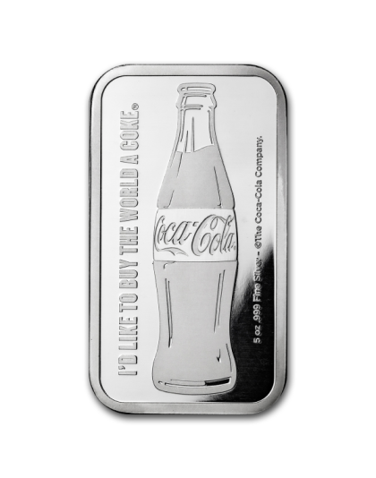 5 OZ SILVER BAR COCA COLA Obverse