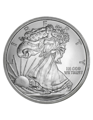 5 OZ SILVER ROUND WALKING LIBERTY DESIGN GOLDEN STATE MINT Obverse