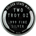 2 OZ SILVER ROUND WHEAT CENT DESIGN GOLDEN STATE MINT Reverse