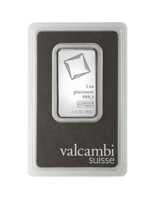 1 OZ PLATINUM BAR VALCAMBI Obverse