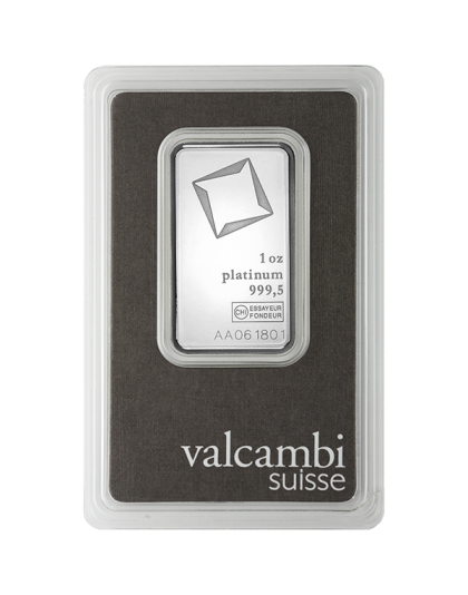 1 OZ PLATINUM BAR VALCAMBI Obverse
