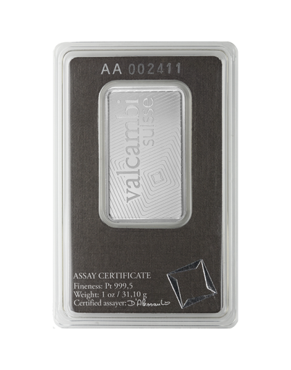 1 OZ PLATINUM BAR VALCAMBI Reverse