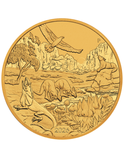 2026 1 OZ PERTH MINT GOLD WONDERS OF AUSTRALIA THE OUTBACK Obverse