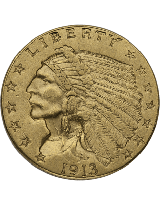 $2.5 U.S GOLD INDIAN AU Obverse