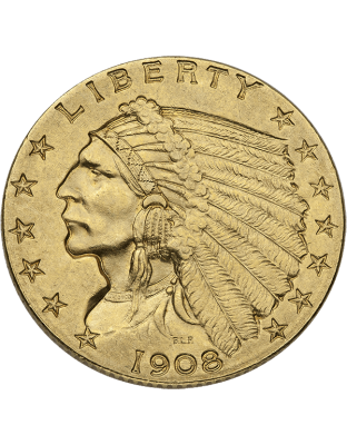 $2.5 U.S. GOLD INDIAN XF Obverse
