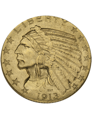 $5 U.S. GOLD INDIAN BU Obverse