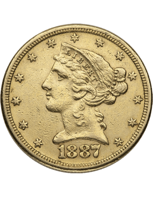$5 U.S. GOLD LIBERTY XF Obverse