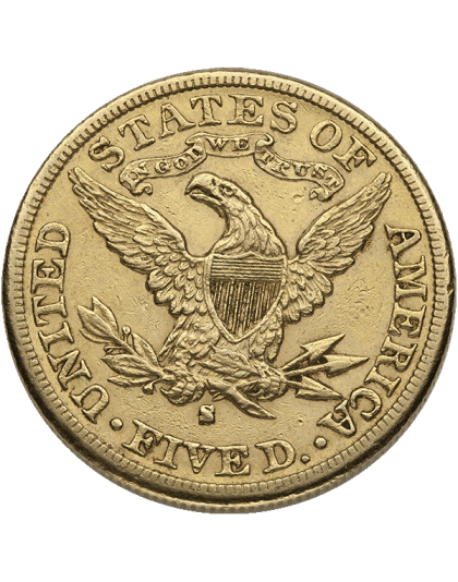 $5 U.S. GOLD LIBERTY XF Reverse