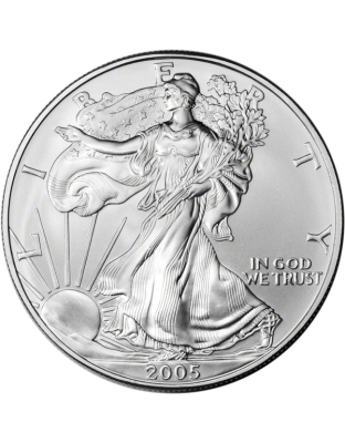 2005 1 OZ  AMERICAN SILVER EAGLE Obverse
