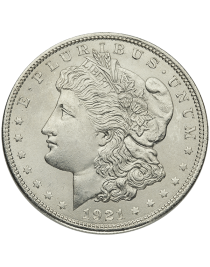 1921 AMERICAN SILVER MORGAN DOLLAR BU Obverse