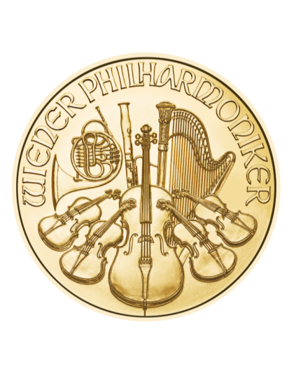 1/25 OZ AUSTRIAN GOLD PHILHARMONIC Reverse