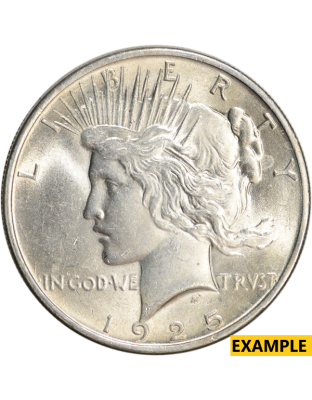 1925 $1 U.S. SILVER PEACE BU Obverse