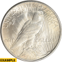 1925 $1 U.S. SILVER PEACE BU Reverse