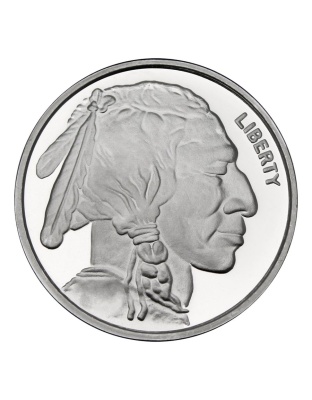 1 OZ SILVER ROUND $10 INDIAN SILVERTOWNE