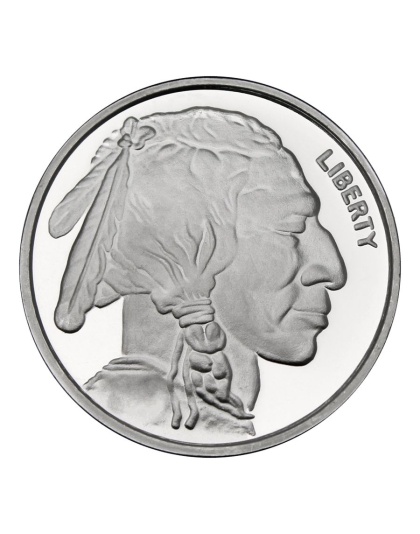 1 OZ SILVER ROUND $10 INDIAN SILVERTOWNE